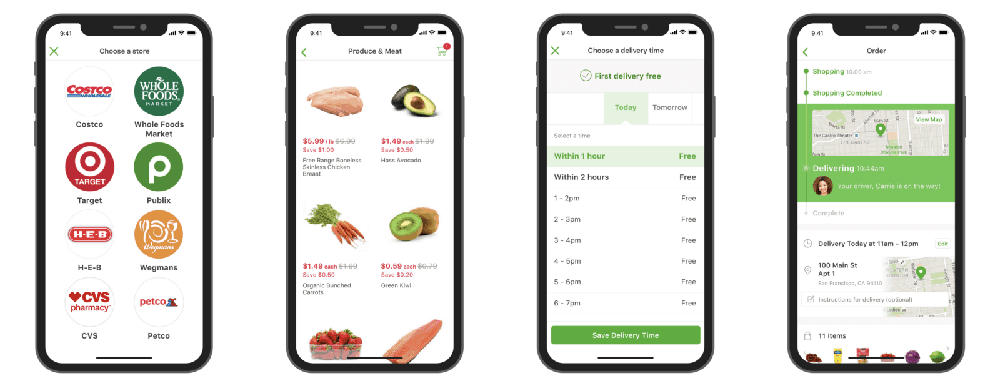 Main grocery delivery app types